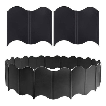 20PCS Garden Edging Fence Decorative Plastic Lawn Border Panels Landscaping - Black