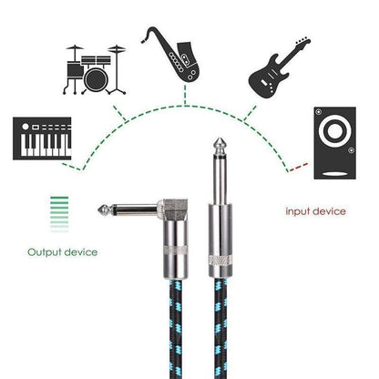 3M Guitar Amp Cable 6.35mm Mono Jack to Jack Lead for Electric Instruments - 3M Black Cable