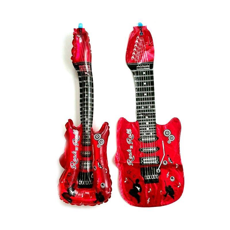 Guitar Foil Balloon Air Fill Rock and Roll Music Party Wedding Birthday Decoration - Blue