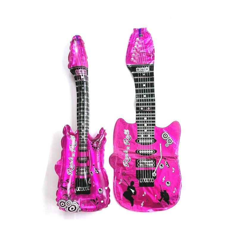 Guitar Foil Balloon Air Fill Rock and Roll Music Party Wedding Birthday Decoration - Blue