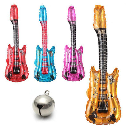 Guitar Foil Balloon Air Fill Rock and Roll Music Party Wedding Birthday Decoration - Rose Red