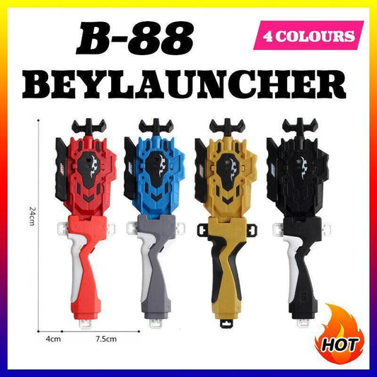 B-88 Beylauncher Beyblade String Launcher Ripper Red Blue Black - Black