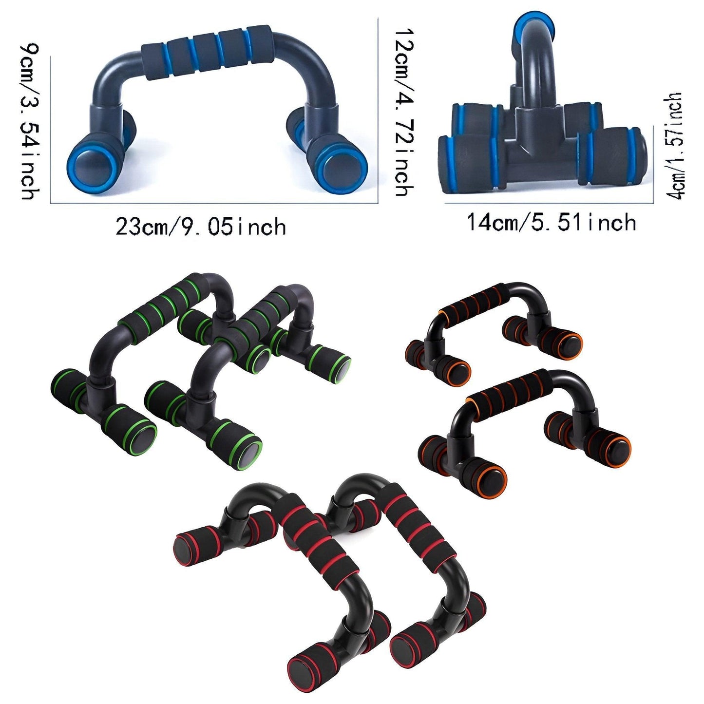 H Shaped Push Up Bars Home Fitness Equipment for Chest Arm Shoulder Training - Orange