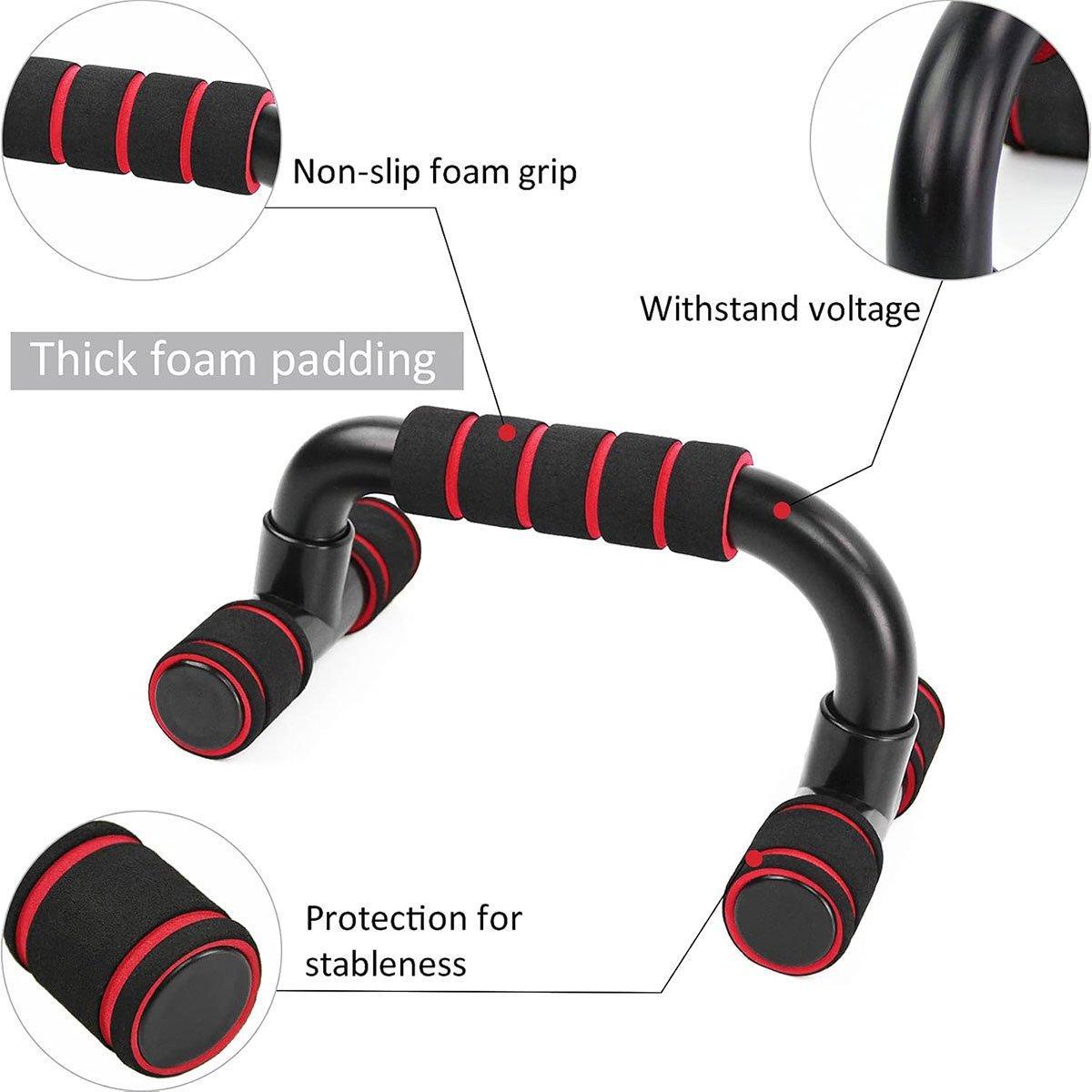 H Shaped Push Up Bars Home Fitness Equipment for Chest Arm Shoulder Training - Orange