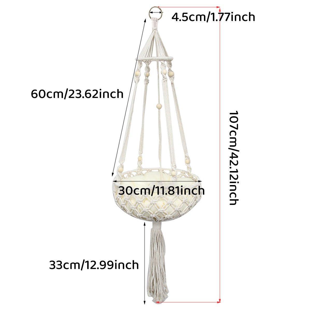 Macrame Cat Hammock Boho Style Kitty Hanging Swing Bed Pet Sleeping Bed Cat