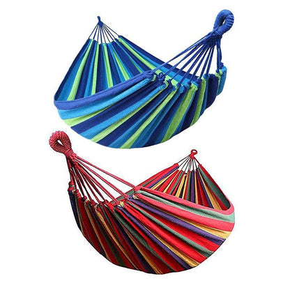 Double Outdoor Hammock 260x150cm with Straps for Camping Hanging Tree Bed - Red