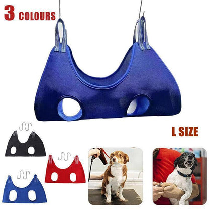 L Size Hammock Helper Pet Dog Cat Grooming Restraint Bags For Bathing Trimming Nail - Black