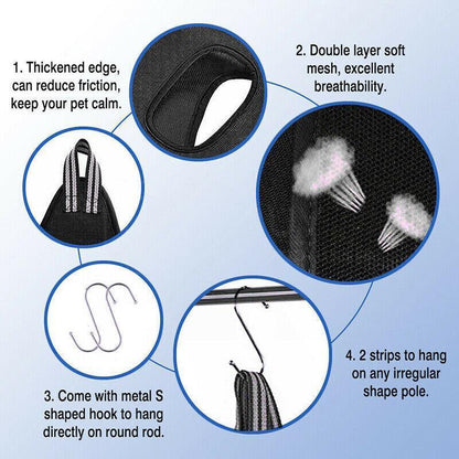S Size Hammock Helper Pet Dog Cat Grooming Restraint Bags for Bathing Trimming Nail - Black