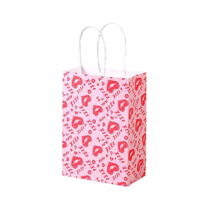 30x Valentines Day Love-Themed Tote Bag Elegant Kraft Paper Handbag Lightweight - Y168
