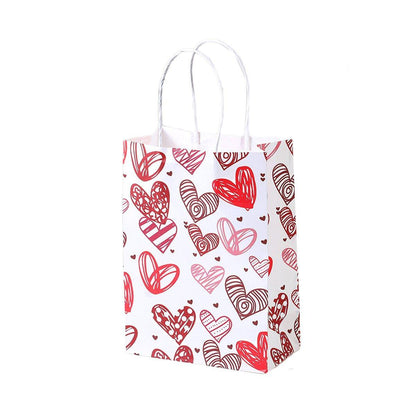 30x Valentines Day Love-Themed Tote Bag Elegant Kraft Paper Handbag Lightweight - Y171