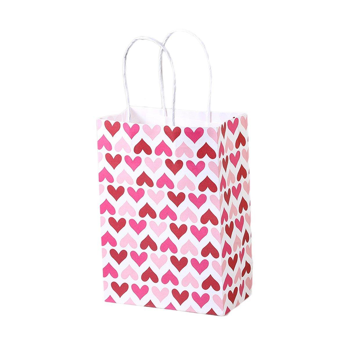 30x Valentines Day Love-Themed Tote Bag Elegant Kraft Paper Handbag Lightweight - Y171