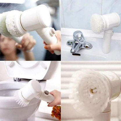 5 in 1 Electric Handheld Cleaning Brush for Bathroom Kitchen Sink Tile Scrub