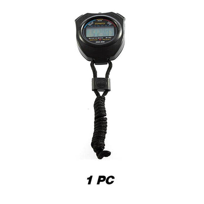 1/2x Handheld Stop Watch Digital Chronograph Sport Counter Stopwatch Timer Alarm - 1 PC