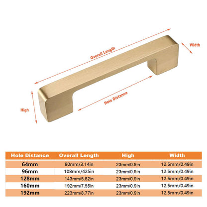 Modern Simple Handle Wardrobe Cabinet Drawer Pull All Copper Gold Door Handle - 64mm