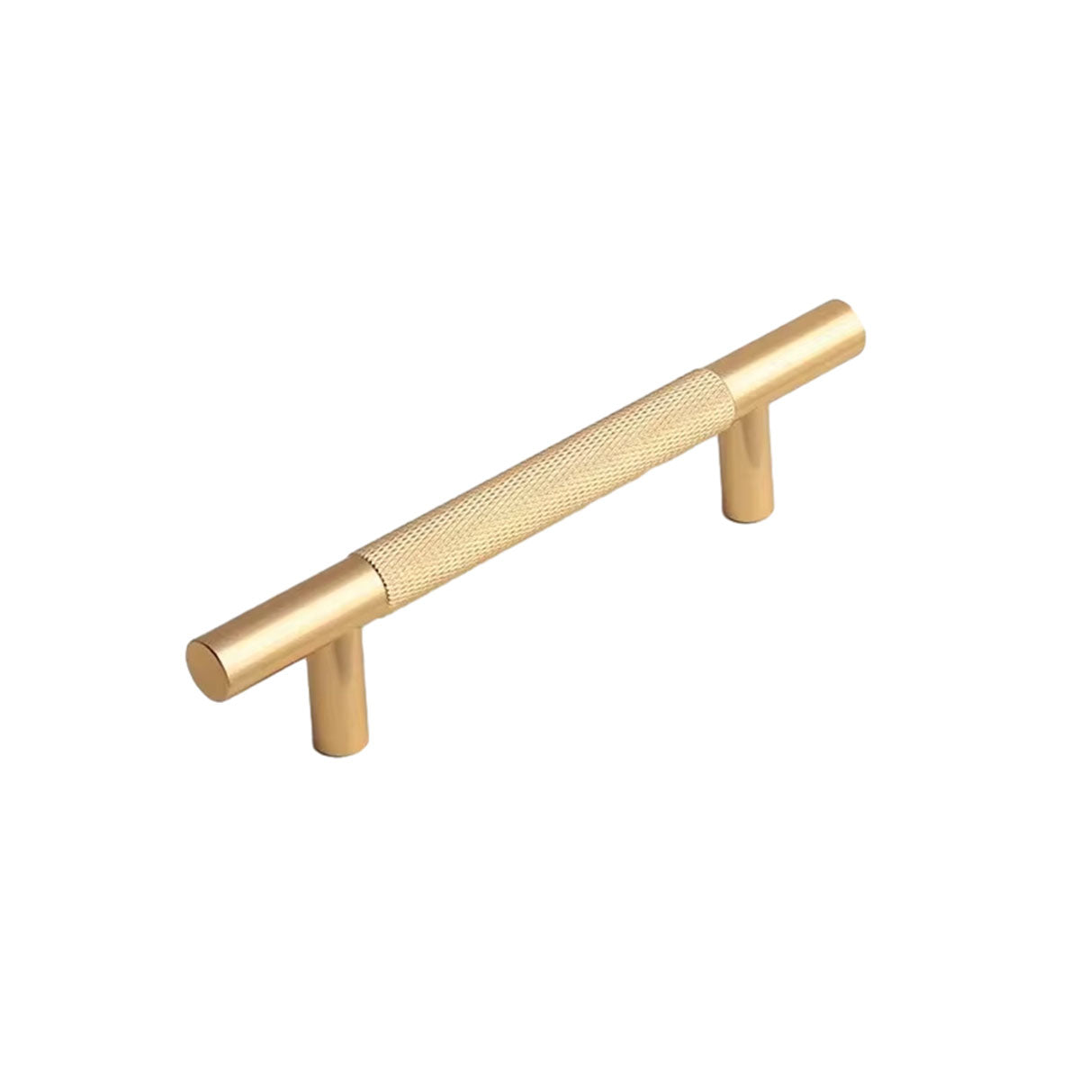 Light Luxury Cabinet Handle Full Copper Gold Straight Knurled Drawer Door Pull - 224mm