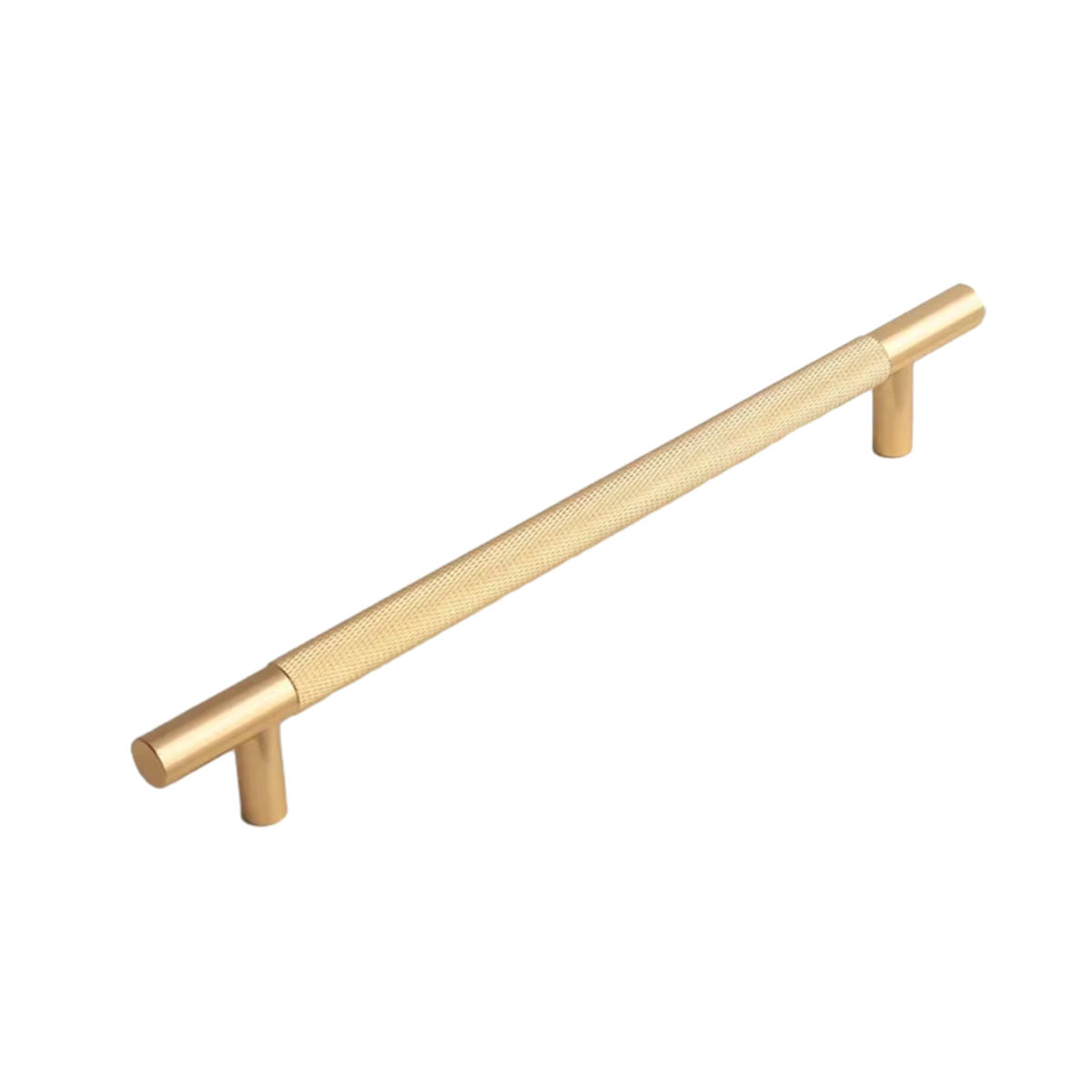 Light Luxury Cabinet Handle Full Copper Gold Straight Knurled Drawer Door Pull - 224mm