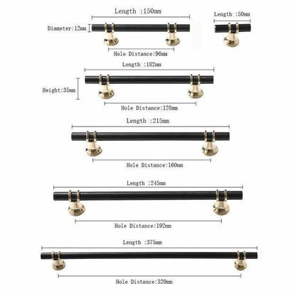 Black Gold Design Kitchen Cabinet Handles Drawer Bar Handle Pull 96 128 160 192 320MM - 192mm