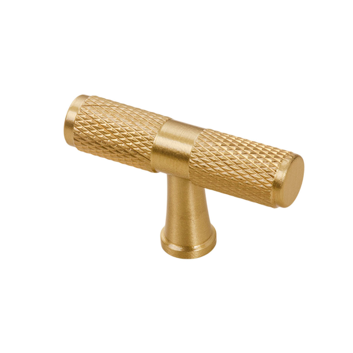 Light Luxury Cabinet Handle Full Copper Gold Straight Knurled Drawer Door Pull - Single Hole