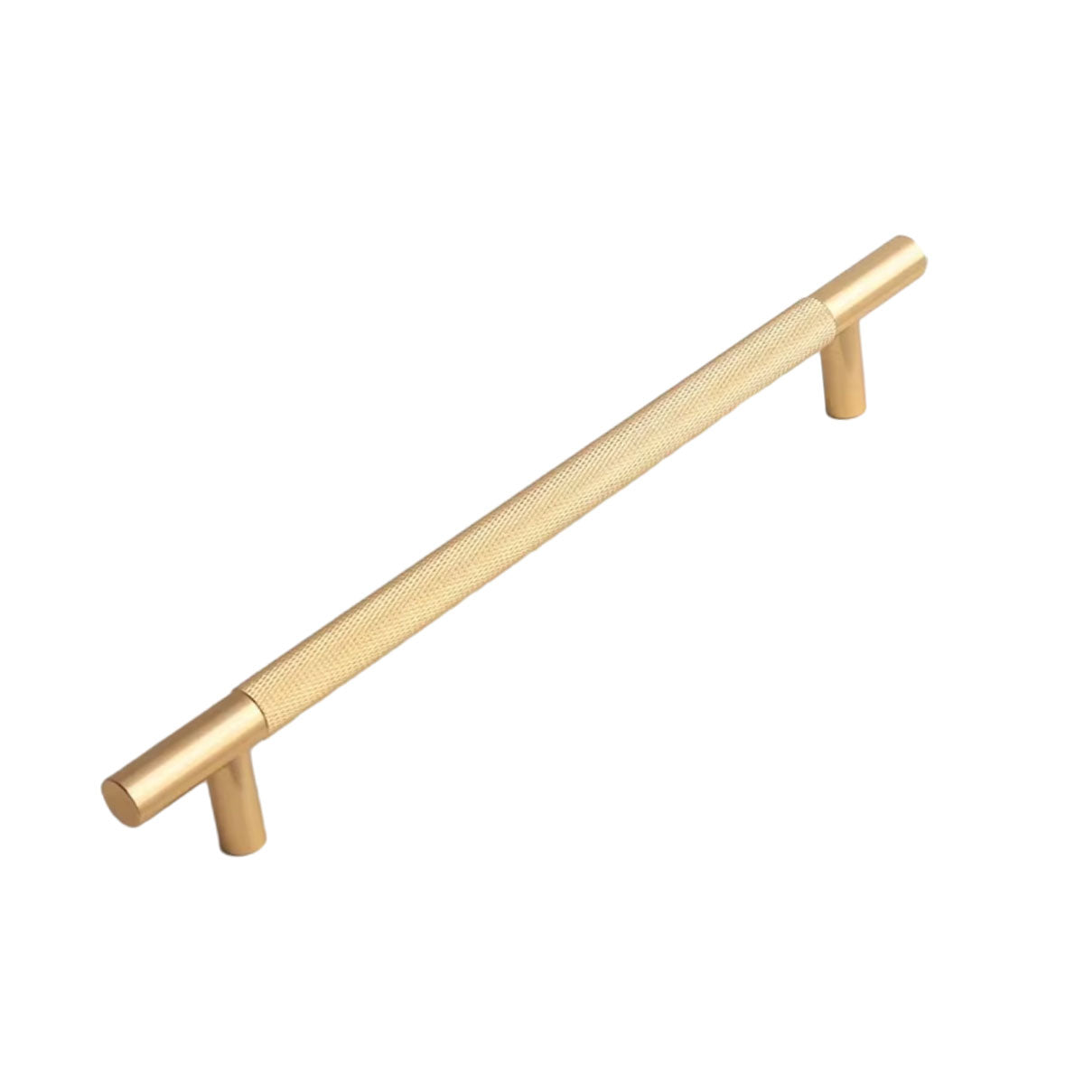Light Luxury Cabinet Handle Full Copper Gold Straight Knurled Drawer Door Pull - Single Hole