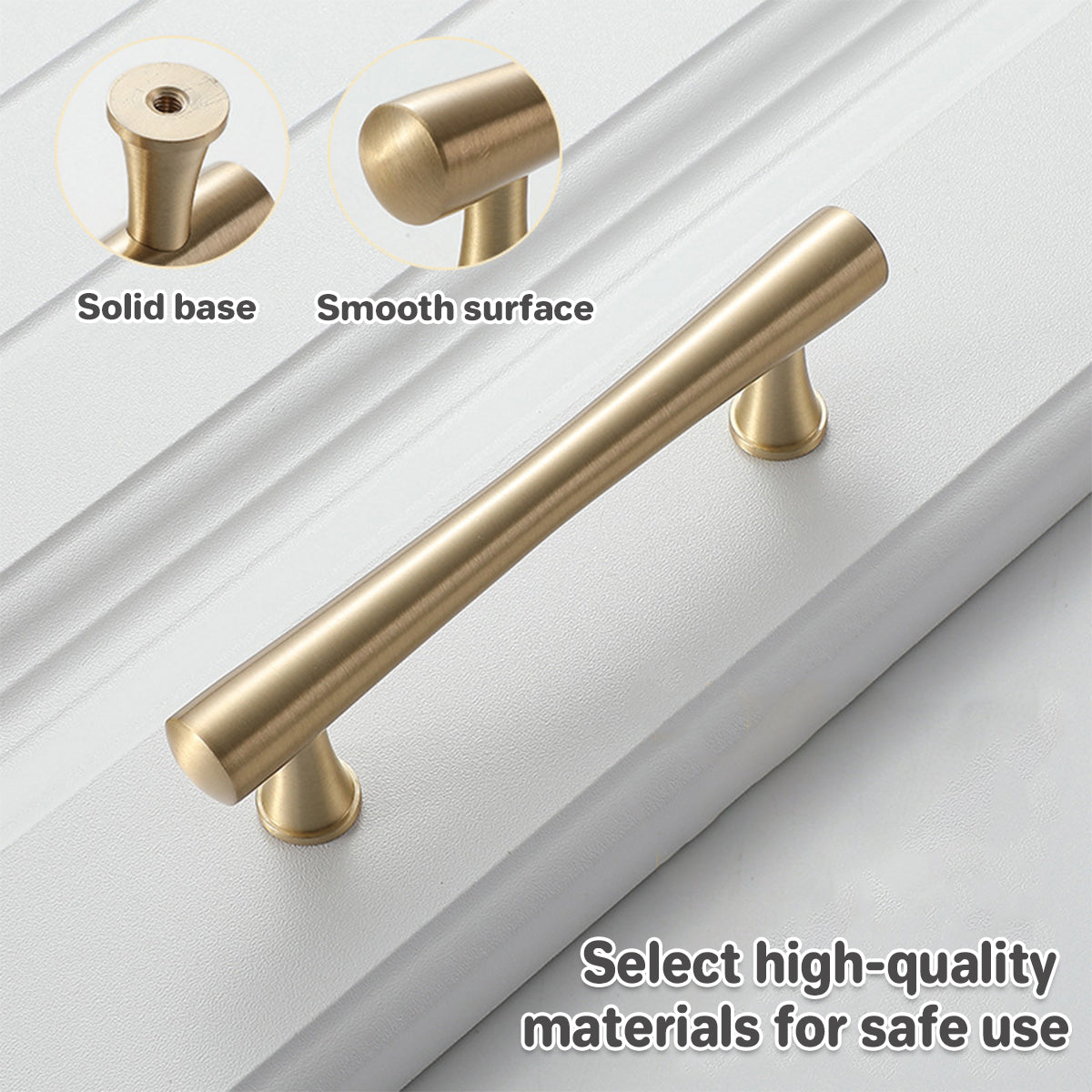Cabinet Door Handle Set 3Sizes Black Drawer Wardrobe Pull Handle for Furniture - 13.2cm