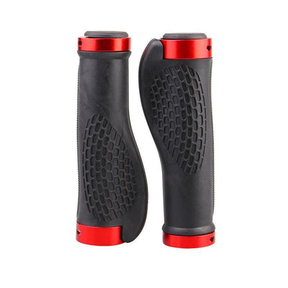 Cycling Lock-On Mtb Ergonomic  Mountain Bike  Rubber  Grips Bicycle Handlebar Au - Red