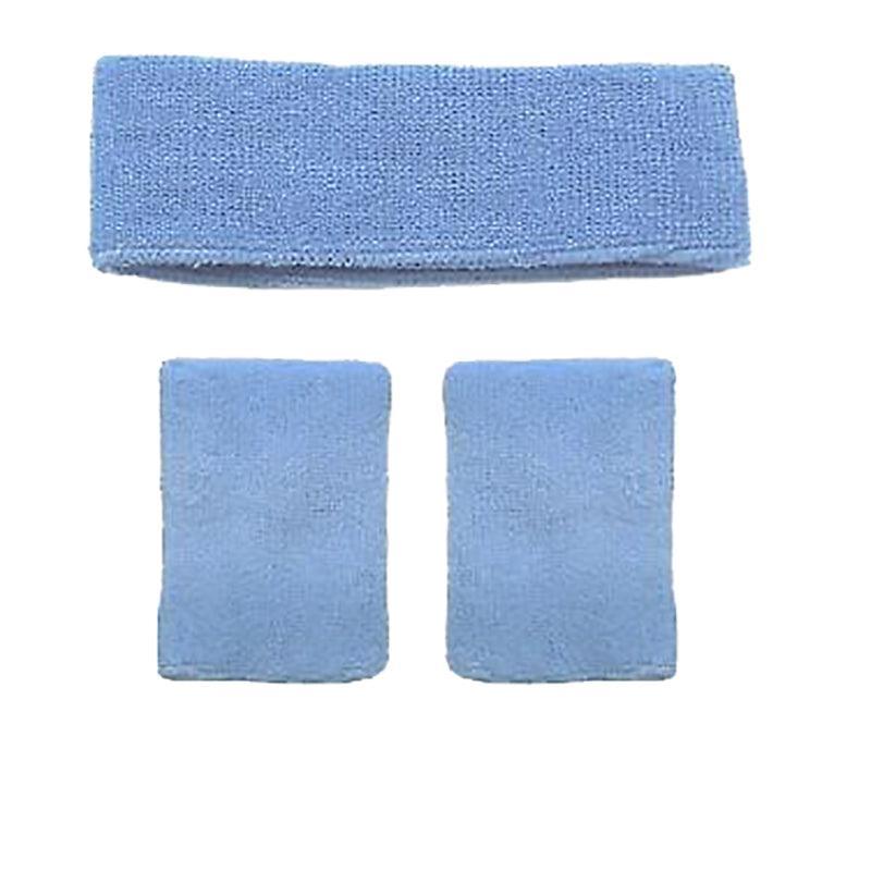 Wristbands Headband Sweatbands Sweat Band For Sport Tennis Badminton Yoga Cotton - Blue