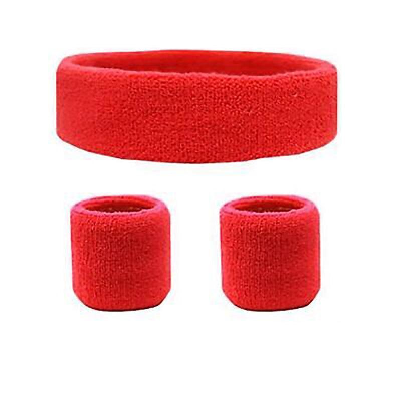 Wristbands Headband Sweatbands Sweat Band For Sport Tennis Badminton Yoga Cotton - Lake Blue
