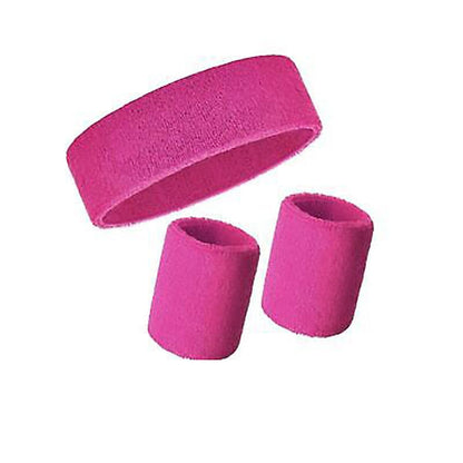 Wristbands Headband Sweatbands Sweat Band For Sport Tennis Badminton Yoga Cotton - Light Pink