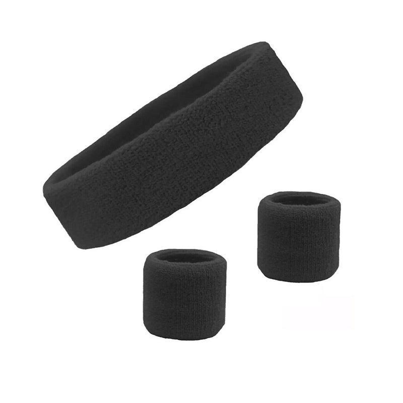 Wristbands Headband Sweatbands Sweat Band For Sport Tennis Badminton Yoga Cotton - Red
