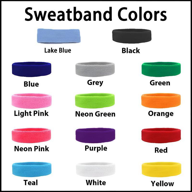 Wristbands Headband Sweatbands Sweat Band For Sport Tennis Badminton Yoga Cotton - Teal