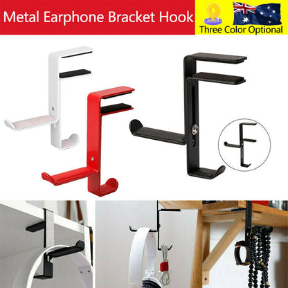 Metal Earphone Headset Desks Display Stand Hanger Holder Headphone Bracket Hook - White