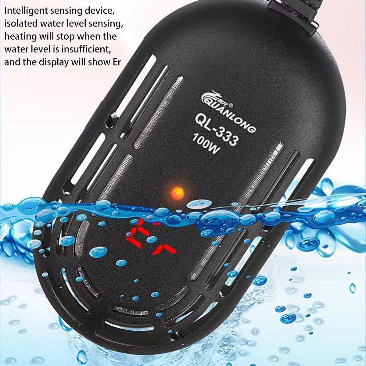 Mini Submersible Aquarium Temperature Rod with Thermostat for Fish and Turtle Tanks - 75W