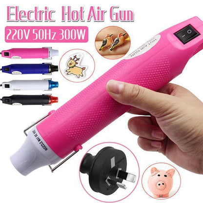 300W Electric Diy Heat Gun Hot Air Gun For Crafts Epoxy Resin Shrink Wrap Vinyl - Blue