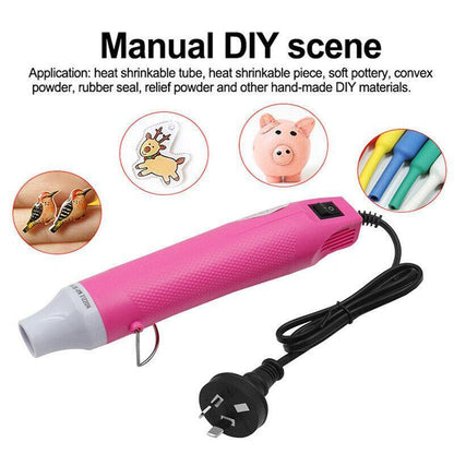 300W Electric Diy Heat Gun Hot Air Gun For Crafts Epoxy Resin Shrink Wrap Vinyl - Blue