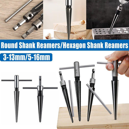 Round Shank Hexagon Shank T Handle Taper Reamer Tool for Drilling and Boring - Hexagon Shank Reamer(3-13mm)