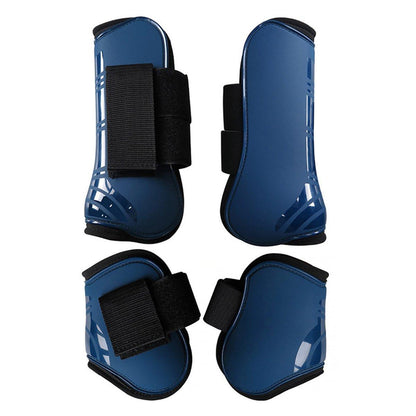 4pcs Show Jumping Horse Leg Warmers Gaiters for Joint Protection Equine Gear - White