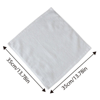 6PCS Hotel Cotton Face Towel White Soft Square Cloth Beauty Salon KTV Thick Wash - 35x35cm-Patternless-70g