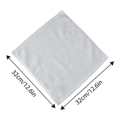 6PCS Hotel Cotton Face Towel White Soft Square Cloth Beauty Salon KTV Thick Wash - 35x35cm-Patternless-70g