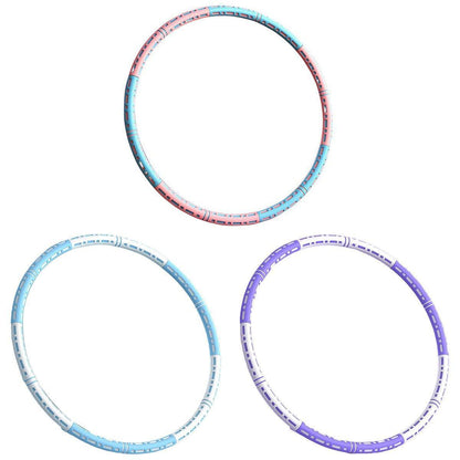 Detachable Weighted Hula Hoop Fitness Equipment for Home Exercise Use - Blue White