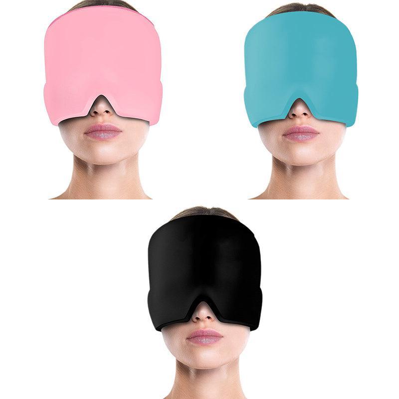 Aroma Season Ice Pack Migraine Hat Hot Cold Therapy Headache Pain Relief Cap Au - Black