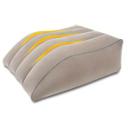 Inflatable PVC Leg Pillow Wedge Triangle Foot Cushion Flocking - Blue
