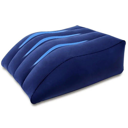 Inflatable PVC Leg Pillow Wedge Triangle Foot Cushion Flocking - Grey