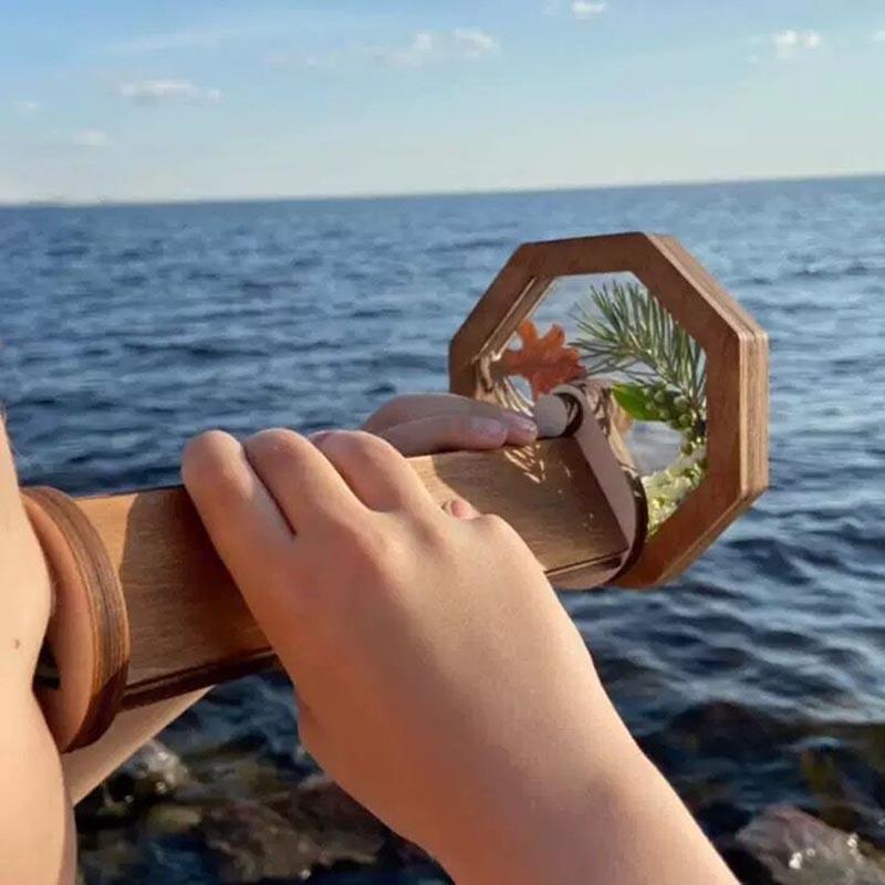 Handmade Wooden DIY Kaleidoscope Kit Outdoor Craft Toy Gift for Early Learners