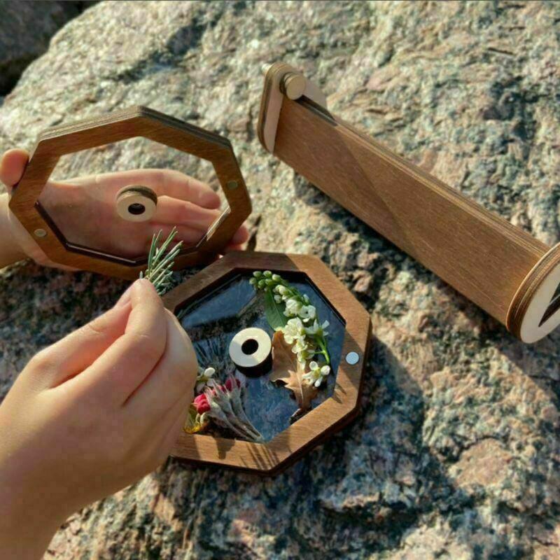 Handmade Wooden DIY Kaleidoscope Kit Outdoor Craft Toy Gift for Early Learners