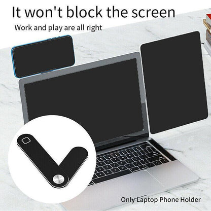 Side Mount Clip Phone Holder for Laptop Adjustable Portable Screen Bracket - Pink