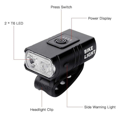 Bike Light Set Rechargeable LED Bicycle Lights Waterproof Front Rear Headlight - Bike Headlight
