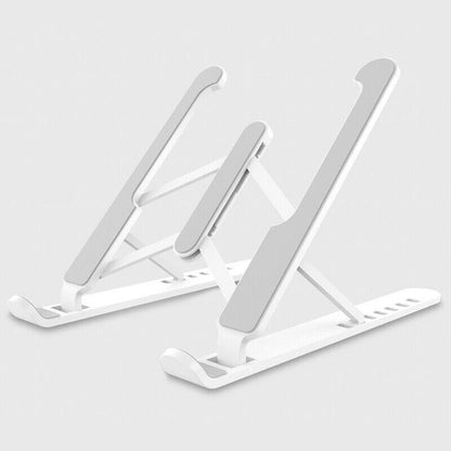 Adjustable Folding Laptop Stand for Desk Portable Tablet Holder Riser Bracket - Black