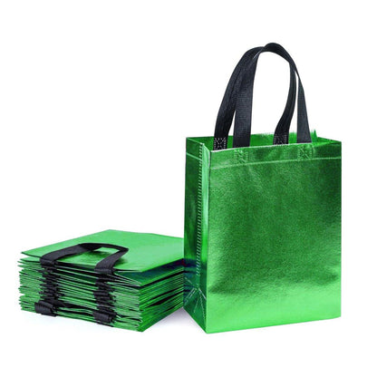 24pcs Laser Non Woven Gift Bags Tote Bags for Party Favor Wedding and Birthday - Rose Red