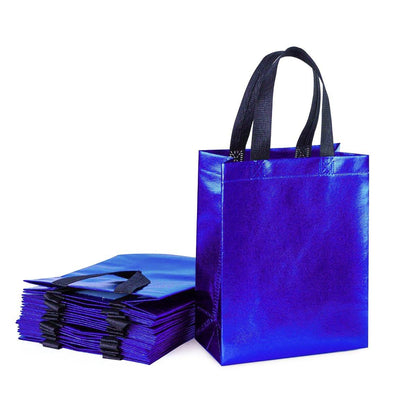 24pcs Laser Non Woven Gift Bags Tote Bags for Party Favor Wedding and Birthday - Rose Red