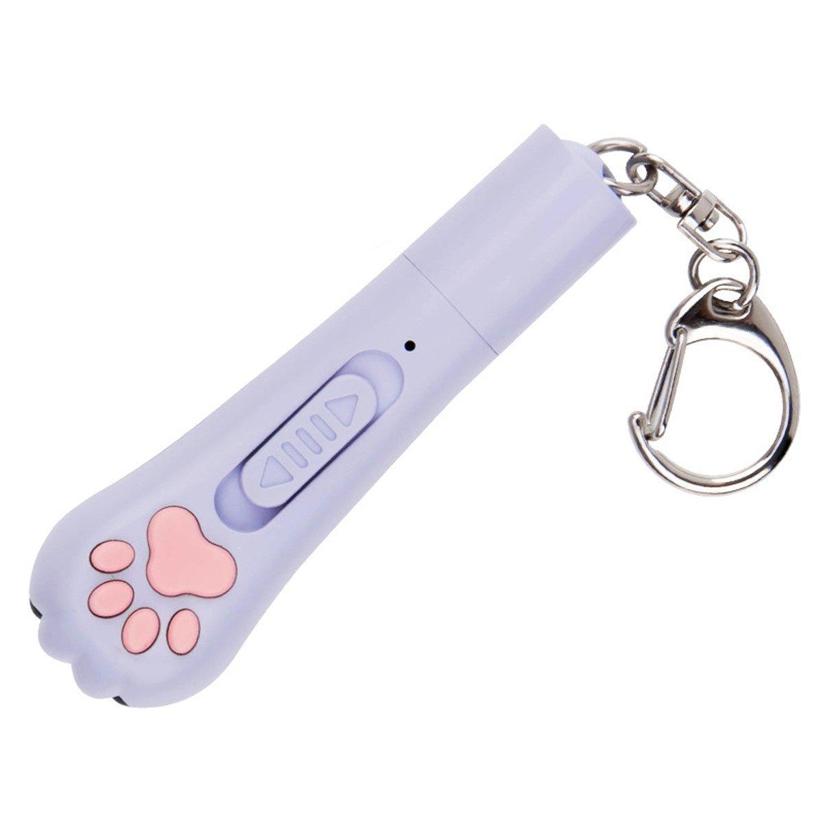 Mini Handheld Cat Claw Teasing Toy Interactive Pet Play Wand for Kitten Exercise - Purple